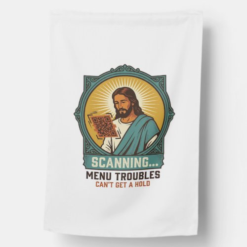 Jesus Blurry QR Code Wont Scan Menu Tech Humor_1 House Flag
