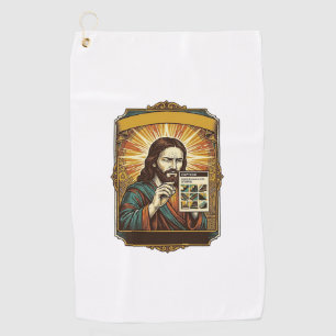 Jesus Blurry Stairs Captcha Test Tech Security Hum Golf Towel