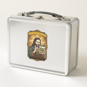 Jesus Blurry Stairs Captcha Test Tech Security Hum Metal Lunch Box