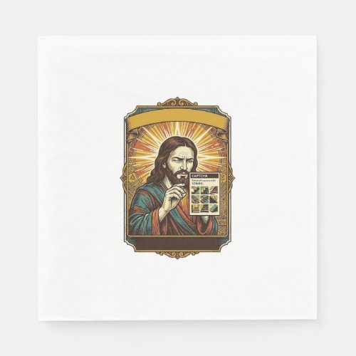 Jesus Blurry Stairs Captcha Test Tech Security Hum Napkins