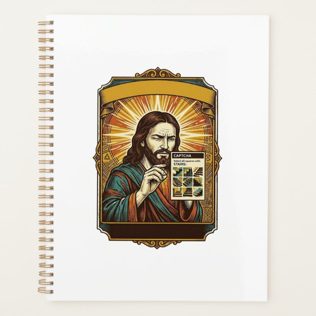 Jesus Blurry Stairs Captcha Test Tech Security Hum Planner (Front)