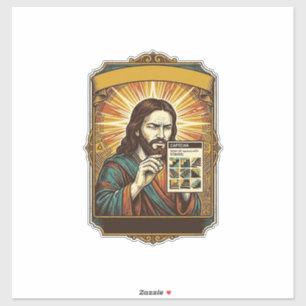 Jesus Blurry Stairs Captcha Test Tech Security Hum Sticker
