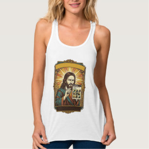 Jesus Blurry Stairs Captcha Test Tech Security Hum Tank Top