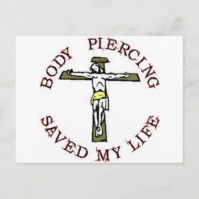 Jesus "Body Piercing" Postcard (Front)