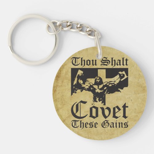 Jesus Bodybuilding Lifting Gains Keychain