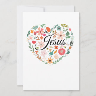 Jesus Boho Christian Heart Motif Inspirational Invitation