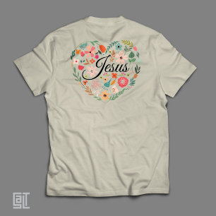 Jesus Boho Christian Heart Motif Inspirational Tri-Blend Shirt