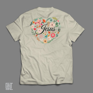 Jesus Boho Christian Heart Motif Inspirational Tri-Blend Shirt
