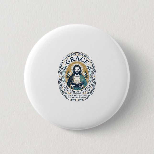 Jesus Book Club Reading Community Graphic Tee Chri Button (Front)