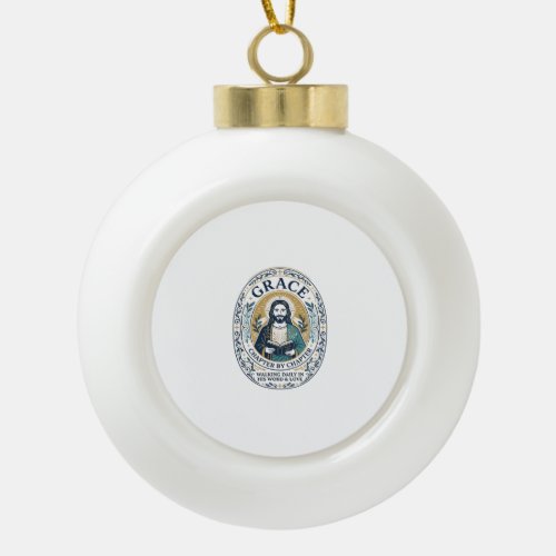 Jesus Book Club Reading Community Graphic Tee Chri Ceramic Ball Christmas Ornament