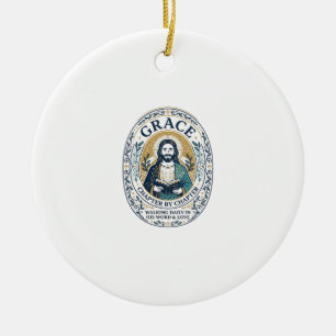 Jesus Book Club Reading Community Graphic Tee Chri Ceramic Ornament