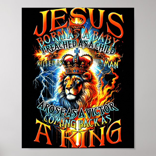 Jesus Born As A Baby, Preached As A Child, Killed  Poster (Front)