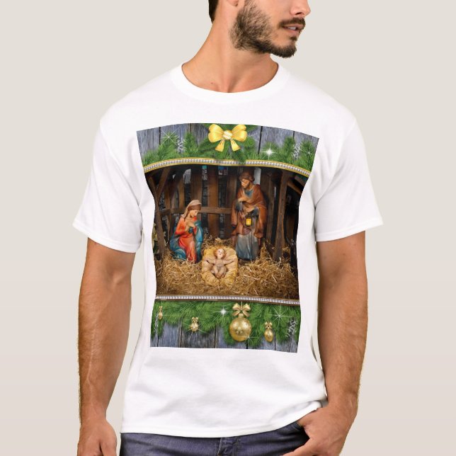 Jesus born manger T-Shirt (Front)