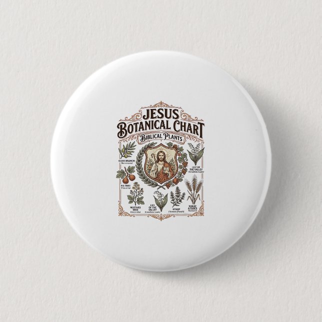 Jesus Botanical Chart Biblical Plants Jesus Botani Button (Front)