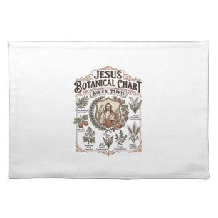 Jesus Botanical Chart Biblical Plants Jesus Botani Cloth Placemat