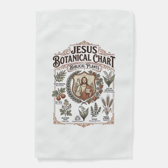 Jesus Botanical Chart Biblical Plants Jesus Botani Garden Flag (Front)