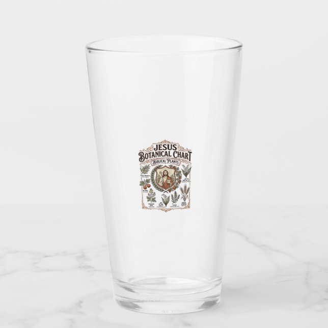 Jesus Botanical Chart Biblical Plants Jesus Botani Glass (Front)