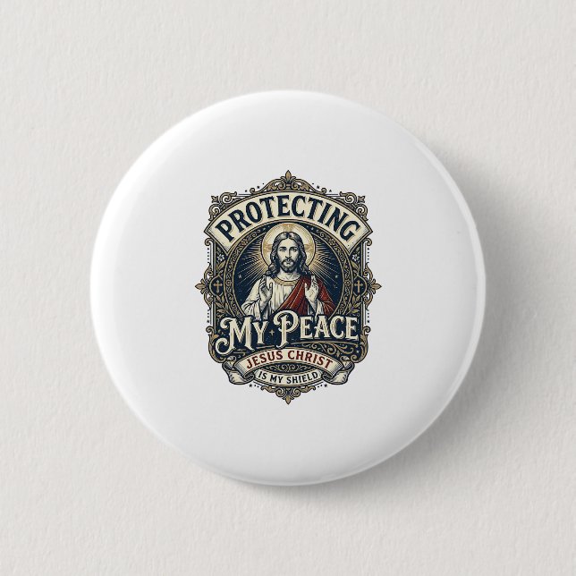 Jesus Boundaries Self Respect Shirt Faith Based De Button (Front)