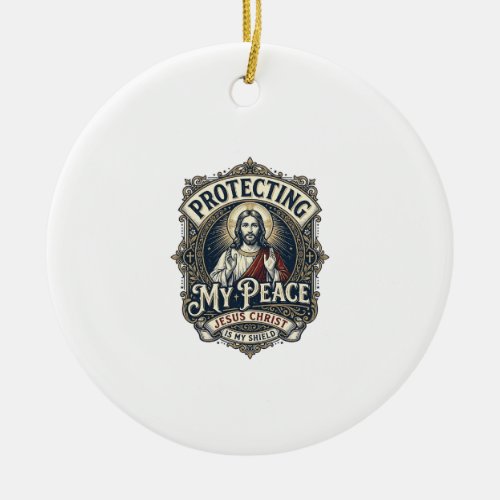 Jesus Boundaries Self Respect Shirt Faith Based De Ceramic Ornament