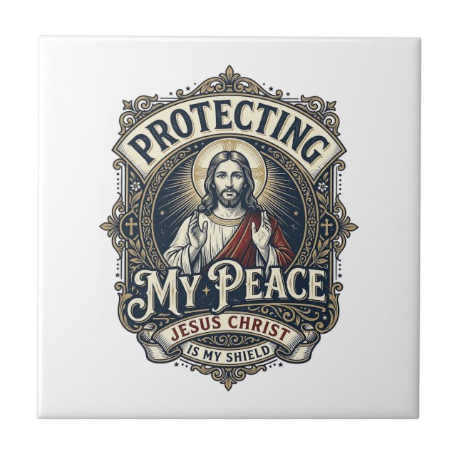 Jesus Boundaries Self Respect Shirt Faith Based De Ceramic Tile (Front)