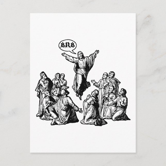 Jesus BRB lol shirt Postcard (Front)