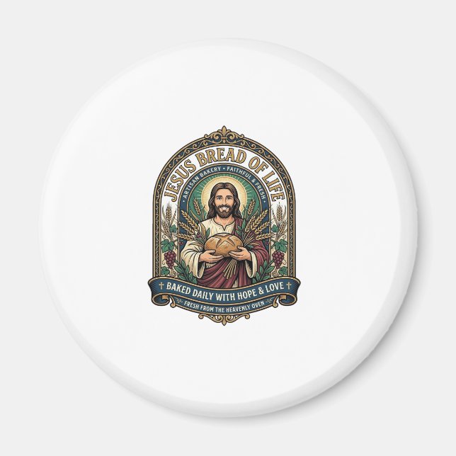 Jesus Bread Of Life Jesus Bread Life Bakery Christ Magnet (Front)