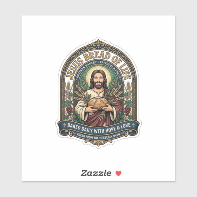 Jesus Bread Of Life Jesus Bread Life Bakery Christ Sticker (Sheet)