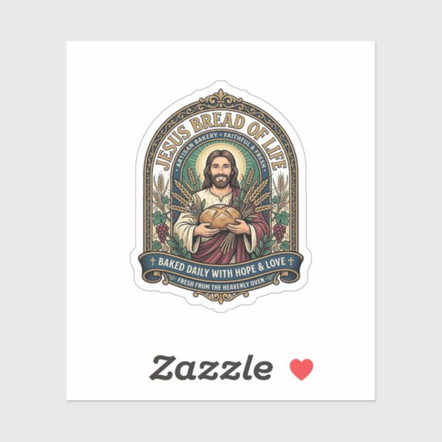 Jesus Bread Of Life Jesus Bread Life Bakery Christ Sticker (Sheet)