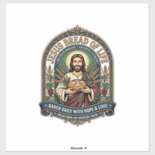 Jesus Bread Of Life Jesus Bread Life Bakery Christ Sticker