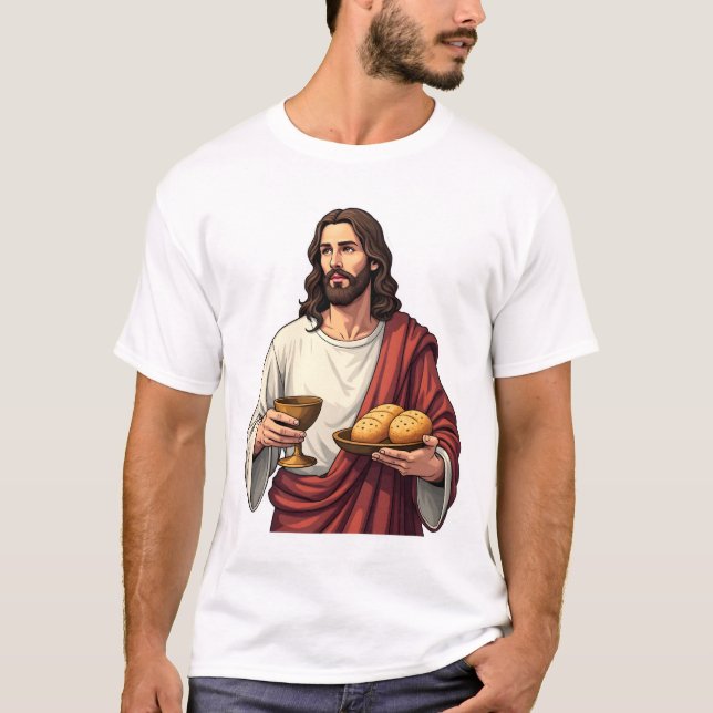 Jesus Bread Wine Vintage Engraving Tee 2 (Front)