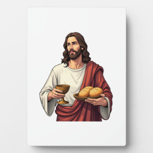 Jesus Bread Wine Vintage Engraving Tee 2 Plaque