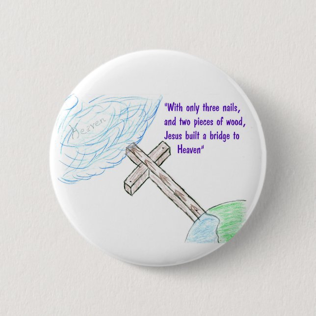 Jesus bridge pinback button (Front)
