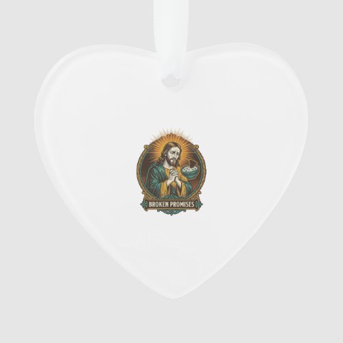 Jesus Broken Chip Stuck In Dip Bowl Party Humor_1 Ornament
