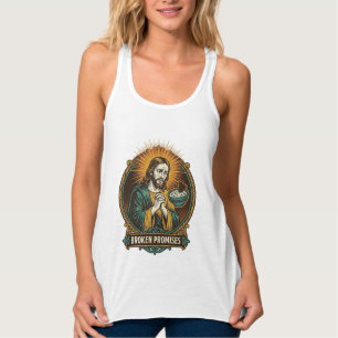 Jesus Broken Chip Stuck In Dip Bowl Party Humor_1 Tank Top
