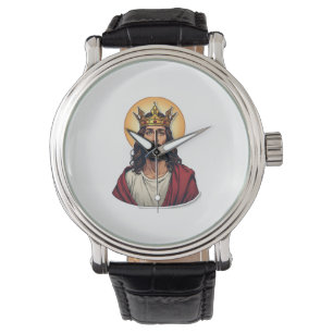 Jesus Broken Crown Vintage Engraving Shirt Watch
