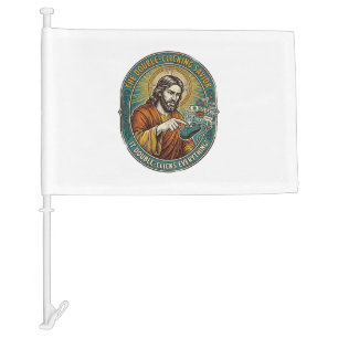 Jesus Broken Double Clicking Mouse IT Office Tech Car Flag