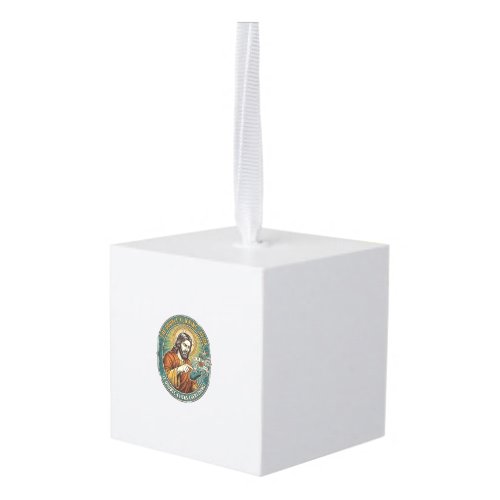 Jesus Broken Double Clicking Mouse IT Office Tech Cube Ornament