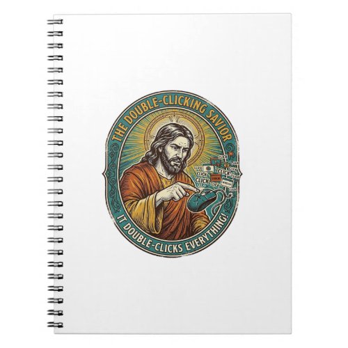 Jesus Broken Double Clicking Mouse IT Office Tech Notebook