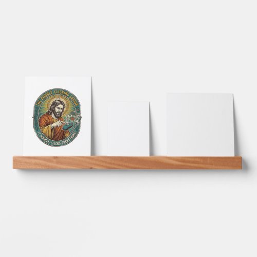 Jesus Broken Double Clicking Mouse IT Office Tech Picture Ledge
