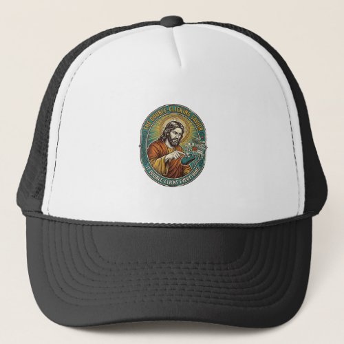 Jesus Broken Double Clicking Mouse IT Office Tech Trucker Hat