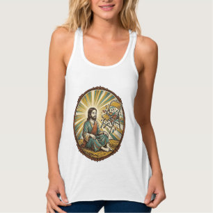 Jesus Broken Folding Chair Party Foul Clumsy Weigh Tank Top