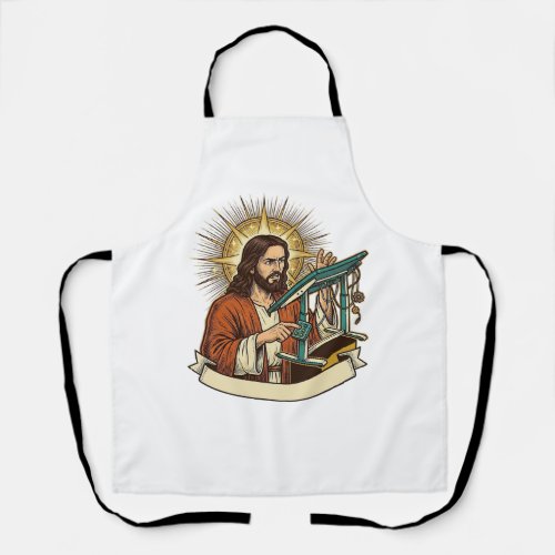 Jesus Broken Standing Desk Stuck Halfway Office Hu Apron