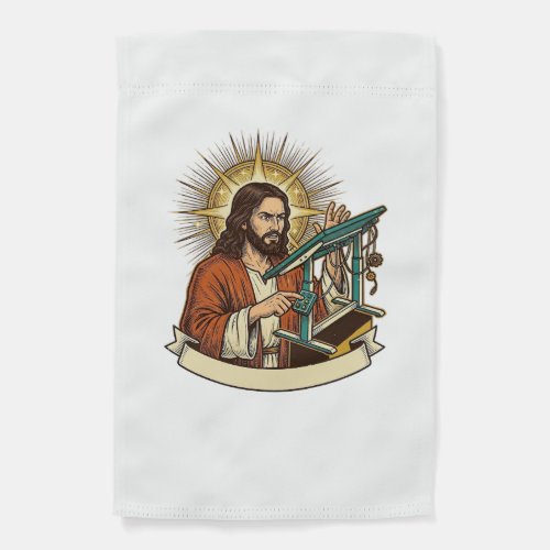 Jesus Broken Standing Desk Stuck Halfway Office Hu Garden Flag