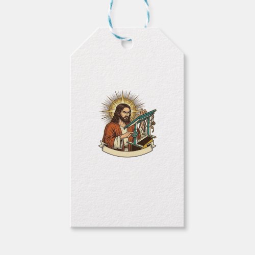 Jesus Broken Standing Desk Stuck Halfway Office Hu Gift Tags