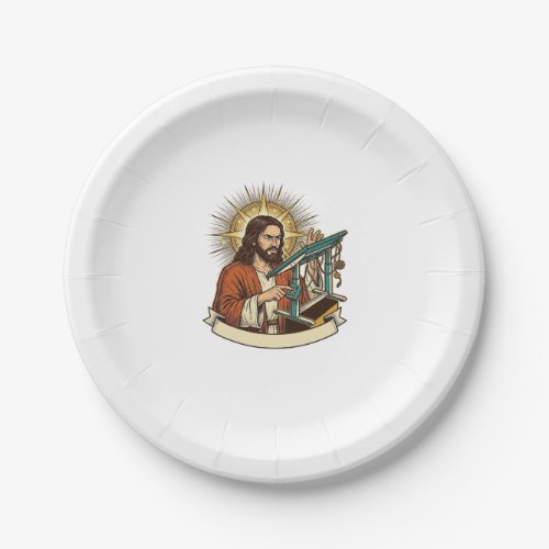 Jesus Broken Standing Desk Stuck Halfway Office Hu Paper Plates