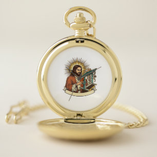 Jesus Broken Standing Desk Stuck Halfway Office Hu Pocket Watch