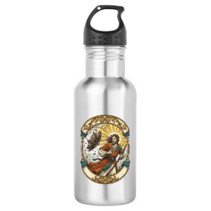Jesus Broken Umbrella Blown Inside Out Windy Storm Stainless Steel Water Bottle