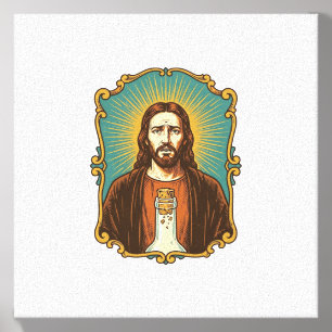 Jesus Broken Wine Cork Stuck Bottle Sommelier Part Canvas Photo Tile