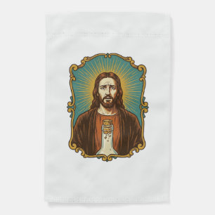 Jesus Broken Wine Cork Stuck Bottle Sommelier Part Garden Flag