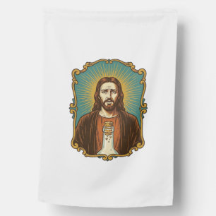 Jesus Broken Wine Cork Stuck Bottle Sommelier Part House Flag
